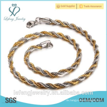 Edelstahl Material Großhandel 24K Gold gefüllt Twisted Halskette Kette Verkauf durch Meter, Gold Choker Halskette